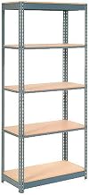 Global Industrial Heavy Duty Shelving 36" W x 24" D x 60" H with 5 Shelves, Wood Deck, Gray