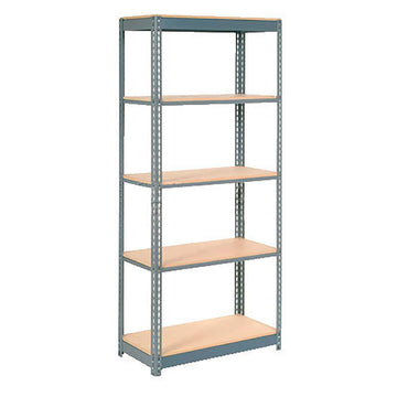 Heavy Duty Shelving 36" W x 24" D x 72" H with 5 Shelves by Global Industrial – 36" W x 24" D x 72" H, Alloy Steel, Grey, Model 717128