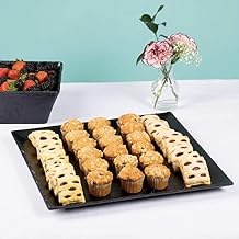 Cal-Mil 3459-1515-65M Square Faux Slate Platter, 1" Height, 15" Width, 15" Length (Pack of 3)