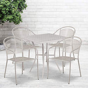 Flash Furniture Light Gray / 28" / 4 Round Chairs + Square Table Dining Sets
