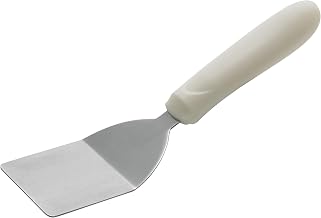 Winco 2" x 2 1/4" White Griddle Turner for Steaks and Burgers | Dishwasher safe, Rigid blade, Offset handle, Restaurant service, Great for Breakfast Foods, Burgers and Sandwiches