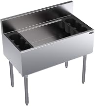Krowne Metal KR19-36-10 Royal Series Underbar Ice Bin/Cocktail Unit 36" W x 19" D 110 lb Capacity w/Built-in 10-Circuit Cold Plate