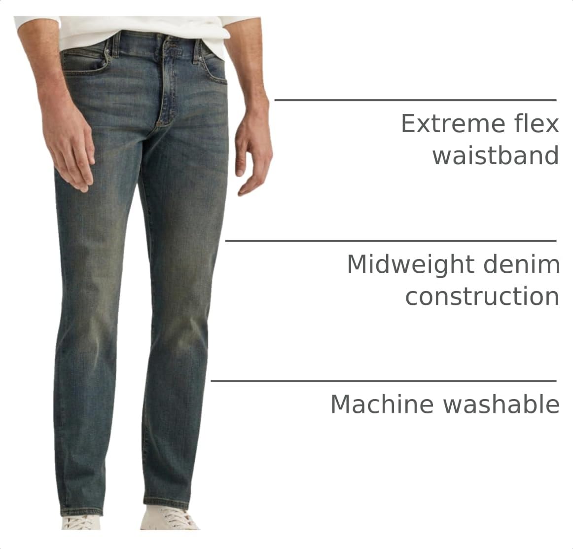 Men's Extreme Motion Straight Taper Jean Maverick 36W x 32L by Lee – 36W x 32L, Cotton, Maverick, Model 2015037