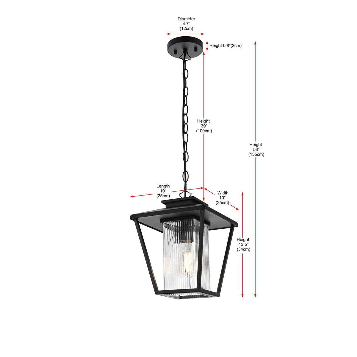 Gaul One Light Outdoor Pendant Black by Lighting Design – Iron, Black, Model OD306H14BK