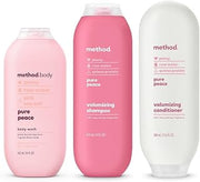 Method Hair and Body Variety Pack - Pure Peace - Shampoo 14 oz, Conditioner 13.5 oz, Body Wash 18 oz