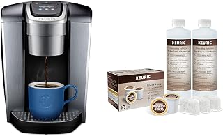 Keurig K-Elite Single-Serve K-Cup Pod Coffee Maker, Brushed Silver & Brewer Maintenance Kit, Includes Descaling Solution, Water Filter Cartridges & Rinse Pods