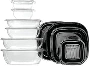 Fresh 'n Clear Scround 32 oz Clear Plastic Bowl - 7 1/2"Sq x 2 3/16"H