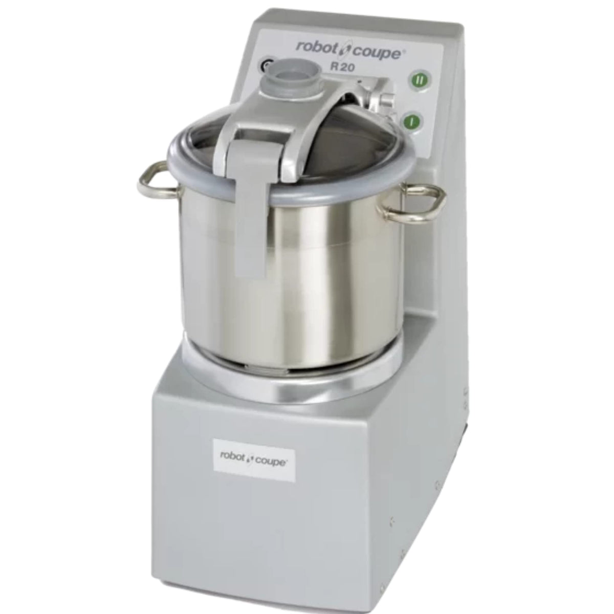 2-Speed Vertical Cutter Mixer Food Processor with 20-Quart Stainless Steel Bowl by Robot Coupe – Stainless Steel, Grey, Model R20