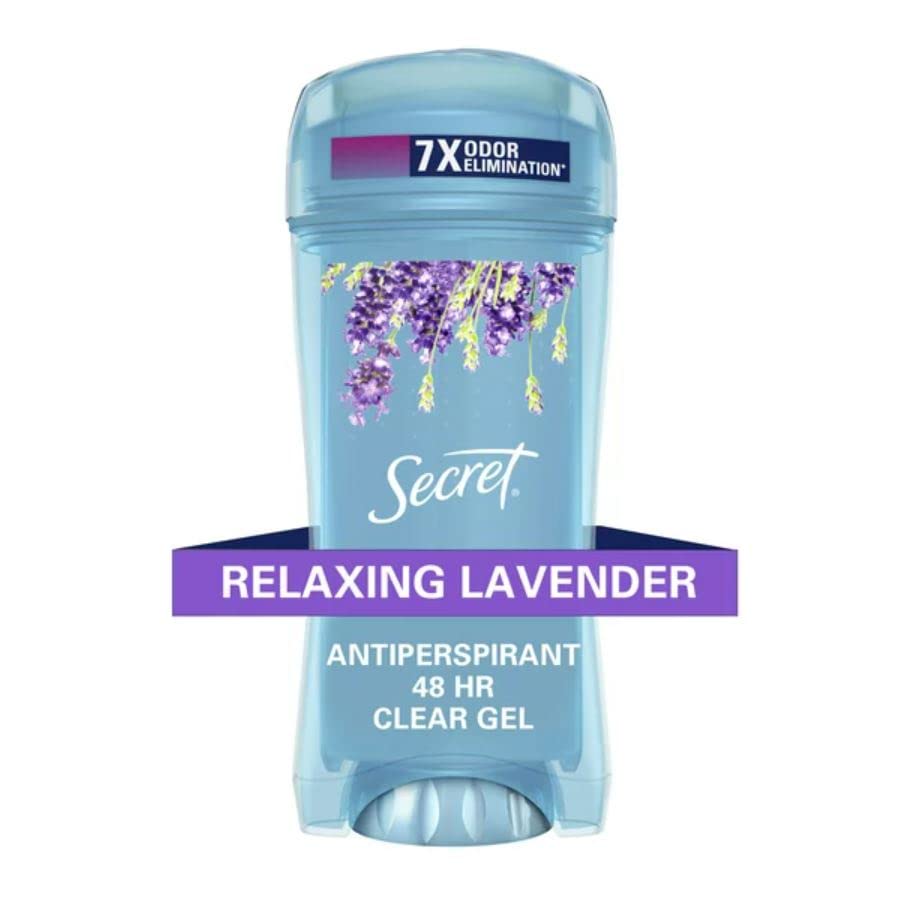 Antiperspirant and Deodorant for Women 48 Hr Odor Protection Clear Gel Lavender Scent by Secret – 2.6 Ounce (Pack of 6), Lavender Scent, Pack of 6, Model 786586