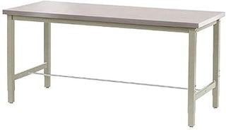 Global Industrial 60" W x 30" D Adjustable Height Workbench, 1-1/2" Thick Stainless Steel Square Edge, Tan