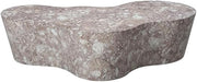 Starlight Canyon Home Brown Marble Finish Concrete Coffee Table, Art Deco Style, Flat Leg Base, Durable, Modern Design for Living Room