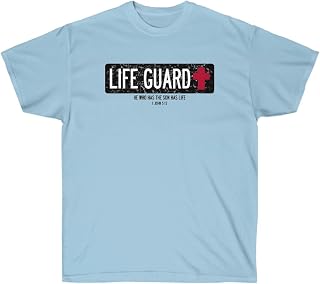 Life Guard - He Who Has The Son Has Life - Christian T-Shirt 4X-Large Light Blue