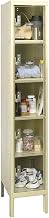 Global Industrial 5-Tier 5 Door Clear View Locker, 12"W x 12"D x 66"H, Tan, Assembled