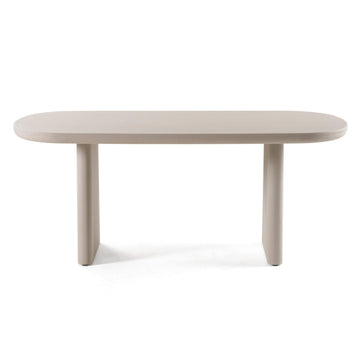 Evermore - Modern Grey Faux Cement Oval Dining Table by Limari Home – Wood, Grey, Model LIM-81787