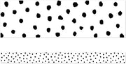 Teacher Created Resources Black Painted Dots on White Straight Border Trim (TCR7083)