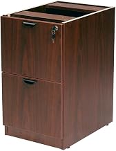 Mahogany Full Pedestal File Cabinet with File-Over-File Storage Drawers