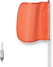 Checkers Heavy Duty Threaded Hex 12" Orange Warning Whip Safety Flag with