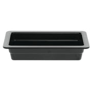 Serving Bowl Display Bowl 1/3 Size Black Melamine - 12 1/2 L x 6 3/4 W x 2" H by HUBERT – Melamine, Black, Model H0027-BLACK