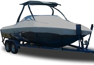 Custom Fitted 9.25oz 100% Acrylic Boat Cover Compatible for a 2020-2023 Correct Craft Super Air Nautique G23 Paragon in Solution Dyed Canvas. Made on Demand