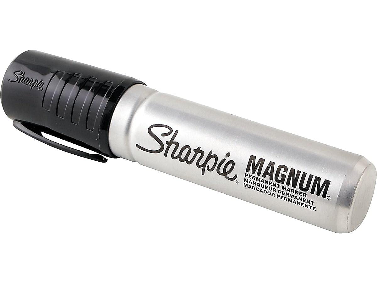 Magnum Permanent Marker by Sharpie – Aluminum, Black, Pack of 12, Model 44001BX