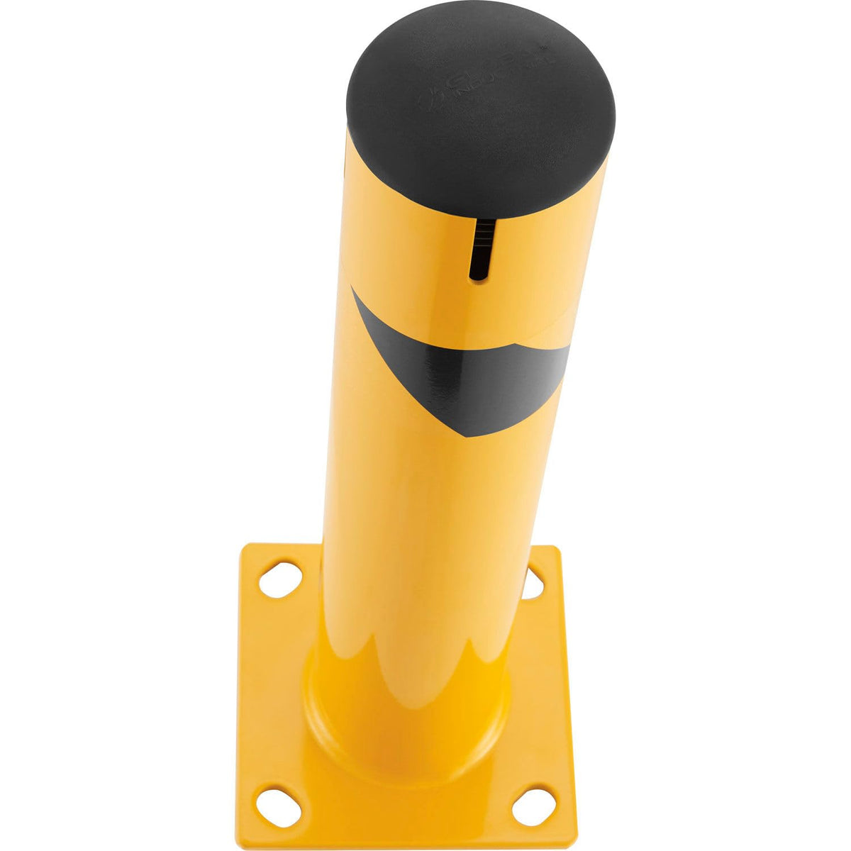Steel Bollard w/Chain Slots & Removable Cap by Global Industrial – Steel, Yellow, Model 670583