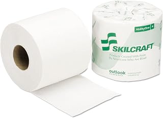 AbilityOne SKILCRAFT Toilet Tissue, 2-Ply, 4" x 4", White, 80 Rolls 8540-01-380-0690: Box, 80 Item(s)