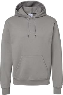 Champion Mens Powerblend Hooded Sweatshirt, S, Stone Grey