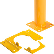 Global Industrial Steel Safety Bollard W/Chain Slots – Removable Base & Cap, 36"H x 4-1/2"D