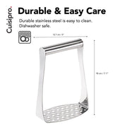 Potato Masher by Cuisipro – Medium, Stainless Steel, Silver, Model CSP-746756