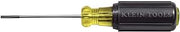 KLEIN TOOLS 612-4 Screwdriver, Made in USA, Flat Head Terminal Block Screwdriver, 1/8-Inch Cabinet Tip, 4-Inch Round Shank, TB-DIN