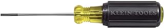 KLEIN TOOLS 612-4 Screwdriver, Made in USA, Flat Head Terminal Block Screwdriver, 1/8-Inch Cabinet Tip, 4-Inch Round Shank, TB-DIN