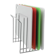 Metal Wire Wall Mount Cutting Board Rack - 9 1/2"L x 7 3/8"D x 10 1/2"H by HUBERT – 9.5 x 7.375 x 10.5 inches, Stainless Steel, Silver, Model WCH0402