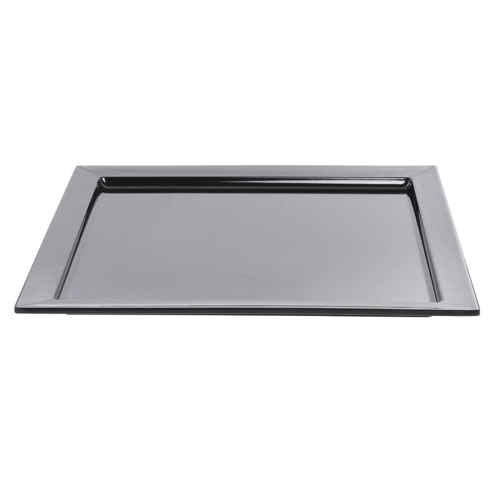 Square Black Melamine Tray - 18" L x 18" W x 1" H by HUBERT – 18" x 18" x 1", Melamine, Black, Model H0213-BK