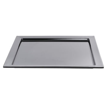 Square Black Melamine Tray - 18" L x 18" W x 1" H by HUBERT – 18" x 18" x 1", Melamine, Black, Model H0213-BK