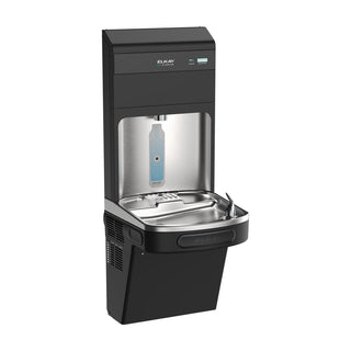 Pro Filtration Bottle Filling Station by Elkay – Twin, 8 gallons, Stainless Steel, Black, Model LZS8WSBPRO-UV