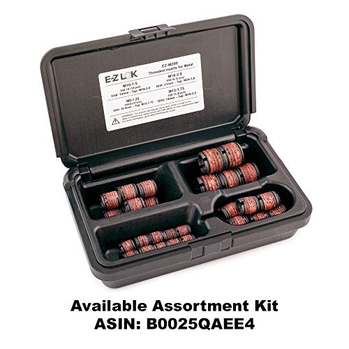 E-Z LOK 10.4mm / M8-1.25 Internal Threads, M12x1.75 External Threads, 12.50 mm Length / Red Thread Locking Inserts