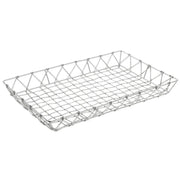 Pastry Basket Rectangular Tapered Silver Metal - 18"L x 11 3/4"W x 2"H by HUBERT – Alloy Steel, Silver, Model 41512