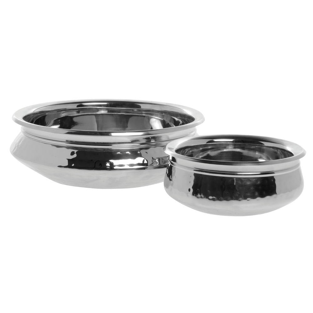 Serving Bowl Stainless Steel with Liner 2 3/10 qt Hammered Finish - 9" Dia x 3 1/4" H by HUBERT – 9 inches x 3.25 inches, 2.3 quarts, Stainless Steel, Silver