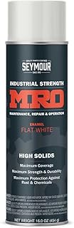 Seymour Industrial MRO High Solid Enamel Spray Paint, Flat White, 16 oz | Maximum Protection Against Rust & Chemicals
