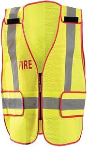 OccuNomix Fire Public Safety LUX-PS-DOR Yellow Medium Polyester Mesh High-Visibility Vest