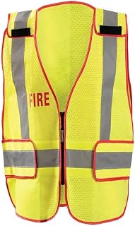 OccuNomix Fire Public Safety LUX-PS-DOR Yellow Medium Polyester Mesh High-Visibility Vest
