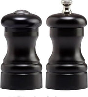 Chef Specialties 4 Inch Capstan Pepper Mill and Salt Shaker Set - Ebony - Made in USA