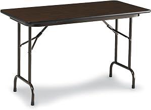 Correll Folding Table with Melamine Top - 96X36 - Walnut