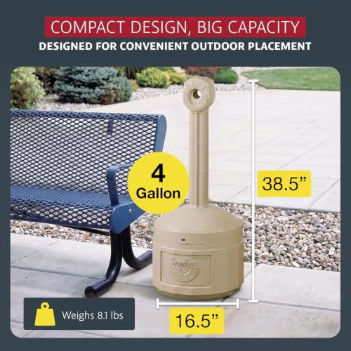 Justrite Adobe Beige / 4 Gallon / Cease-Fire Smoking Receptacles