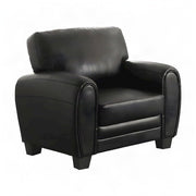 Faux-Leather Upholstered Armchair with Padded Seat and Arms by Starlight Canyon Home – Faux Leather, Black