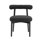 Boucle-Upholstered Side Chair with Ash Wood Legs by Starlight Canyon Home – Boucle, Black