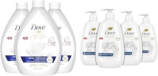 Dove Advanced Care Deep Moisture Hand Wash Pack of 3 for Soft, Smooth Skin More Moisturizers Than The Leading Ordinary Hand Soap, 34 oz and 4 Count 12 oz