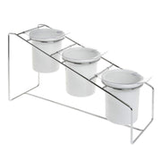 3-Tier Utensil Holder - Chrome by HUBERT – Carbon Steel, Grey, Model 52293+73128