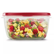 Easy Find Lids Food Storage Container by Rubbermaid – 14 Cup, 14.0 cups, Plastic, Clear with Red Lids, Pack of 2
