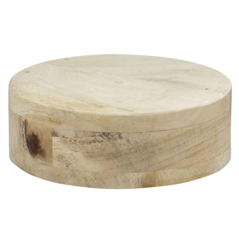 Round Mango Wood Riser - 6" Dia x 2" H by HUBERT – Wood, Natural